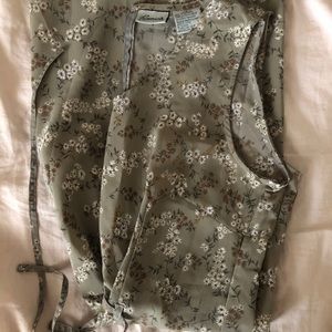 Vintage Light Green Ditsy Flowered Dress